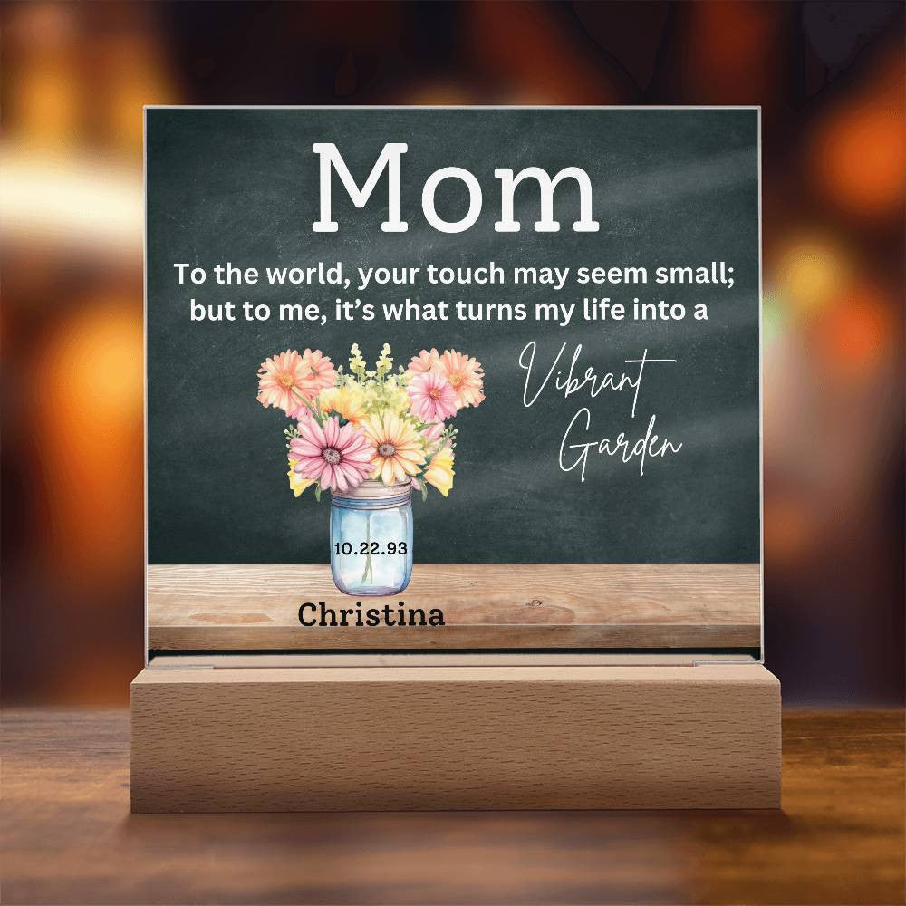 Tailor-Made Vintage Jar and Flowers Plaque for Mom