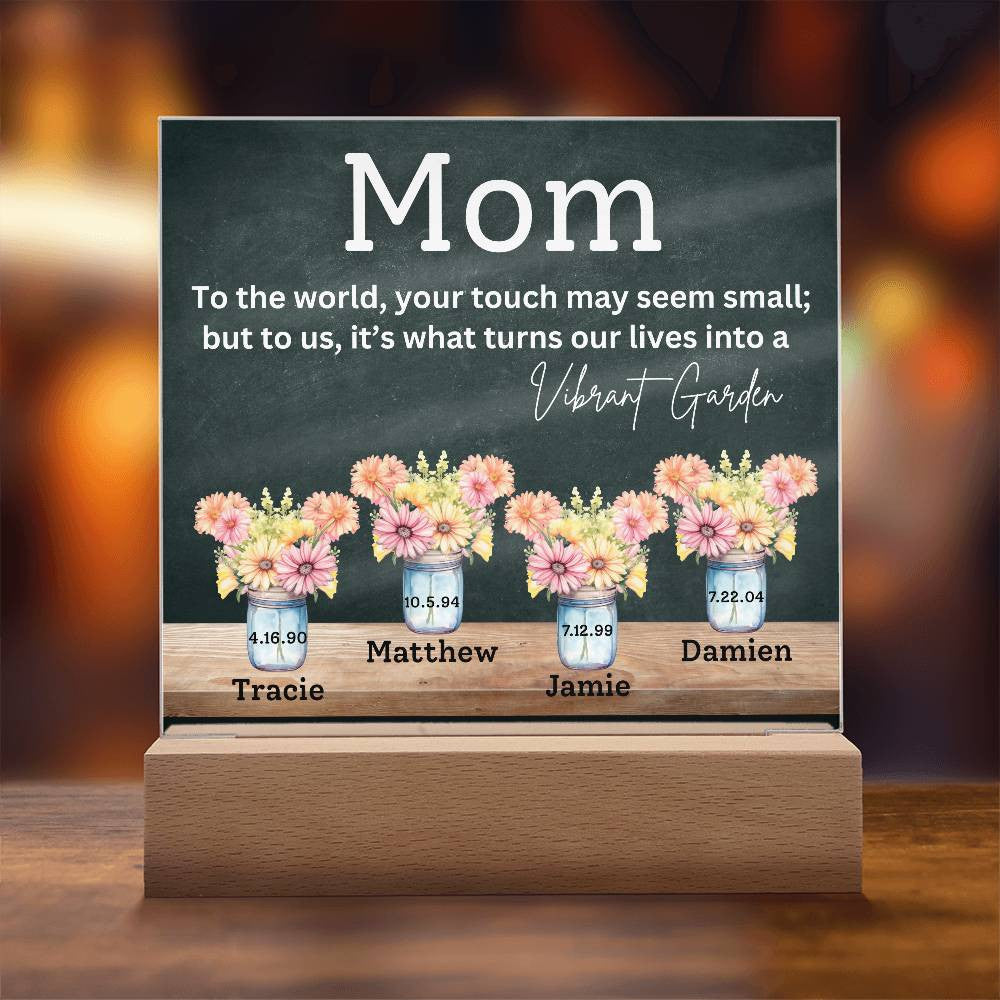 Tailor-Made Vintage Jar and Flowers Plaque for Mom