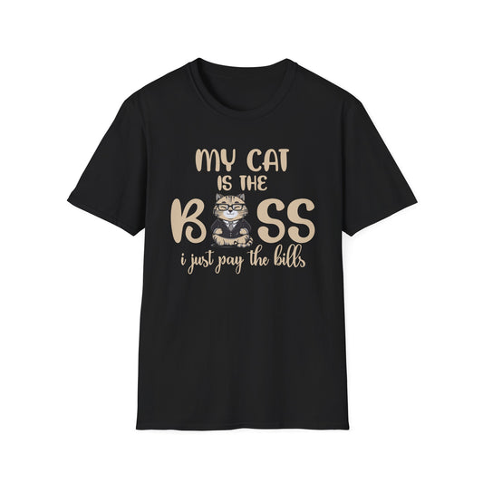 Funny Cat Lover Graphic Tee - My Cat is the Boss