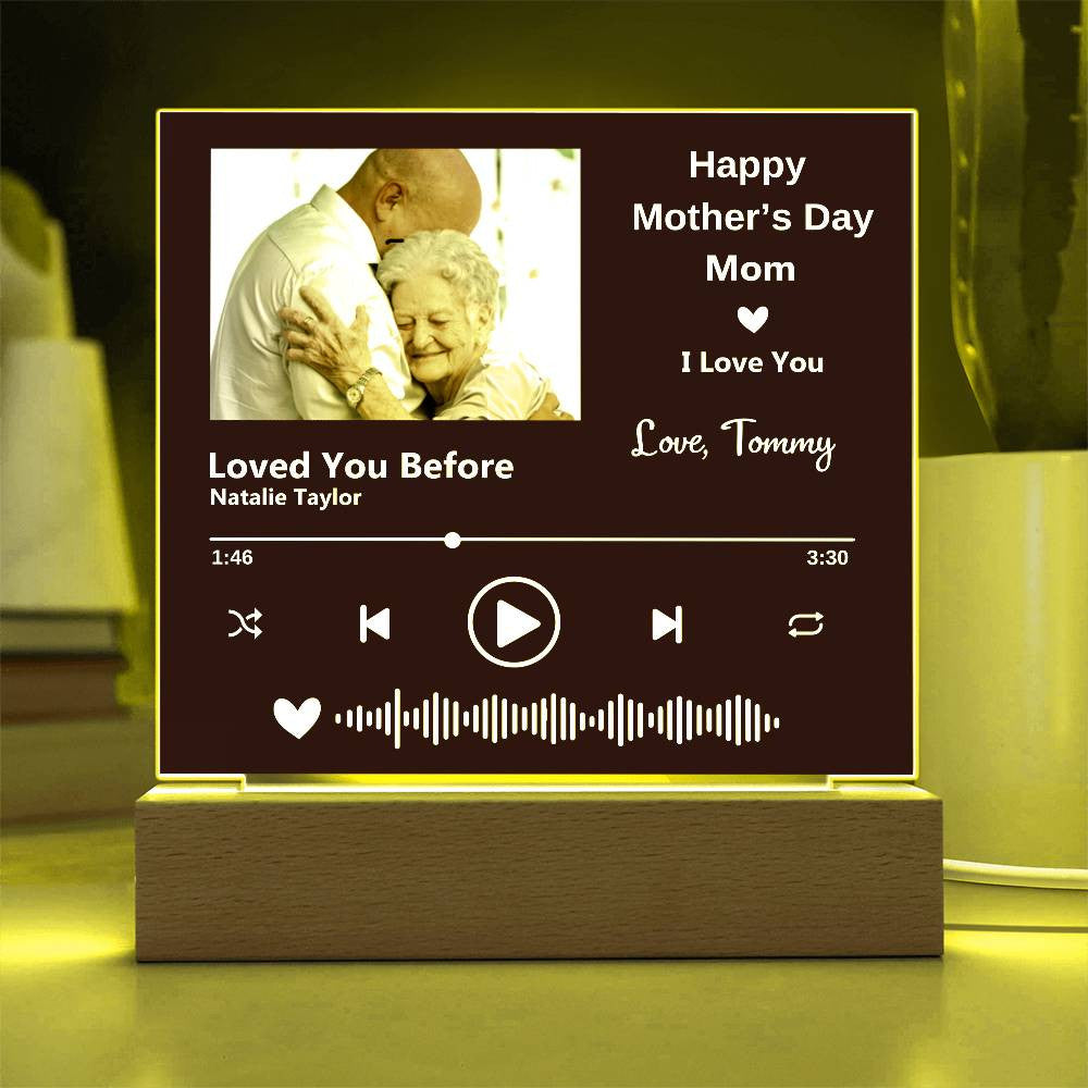 Mother's Day, Personalized with Your Special Song, Photo and Text -Acrylic Plaque