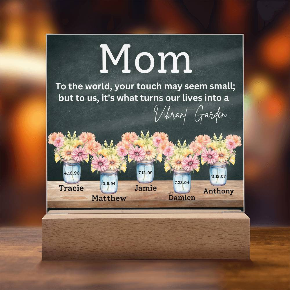 Tailor-Made Vintage Jar and Flowers Plaque for Mom