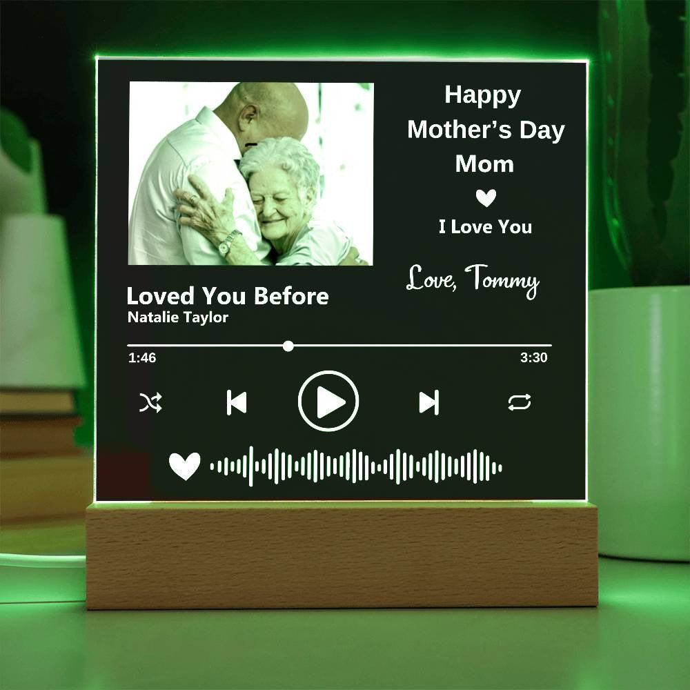 Mother's Day, Personalized with Your Special Song, Photo and Text -Acrylic Plaque