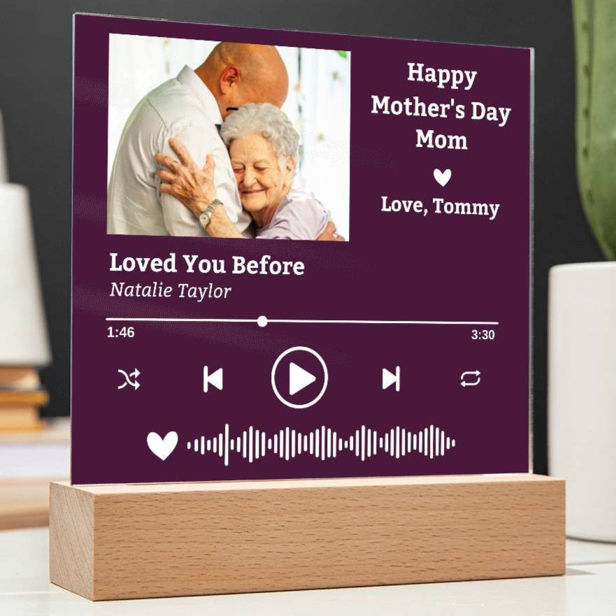 Mother's Day, Personalized with Your Special Song, Photo and Text -Acrylic Plaque