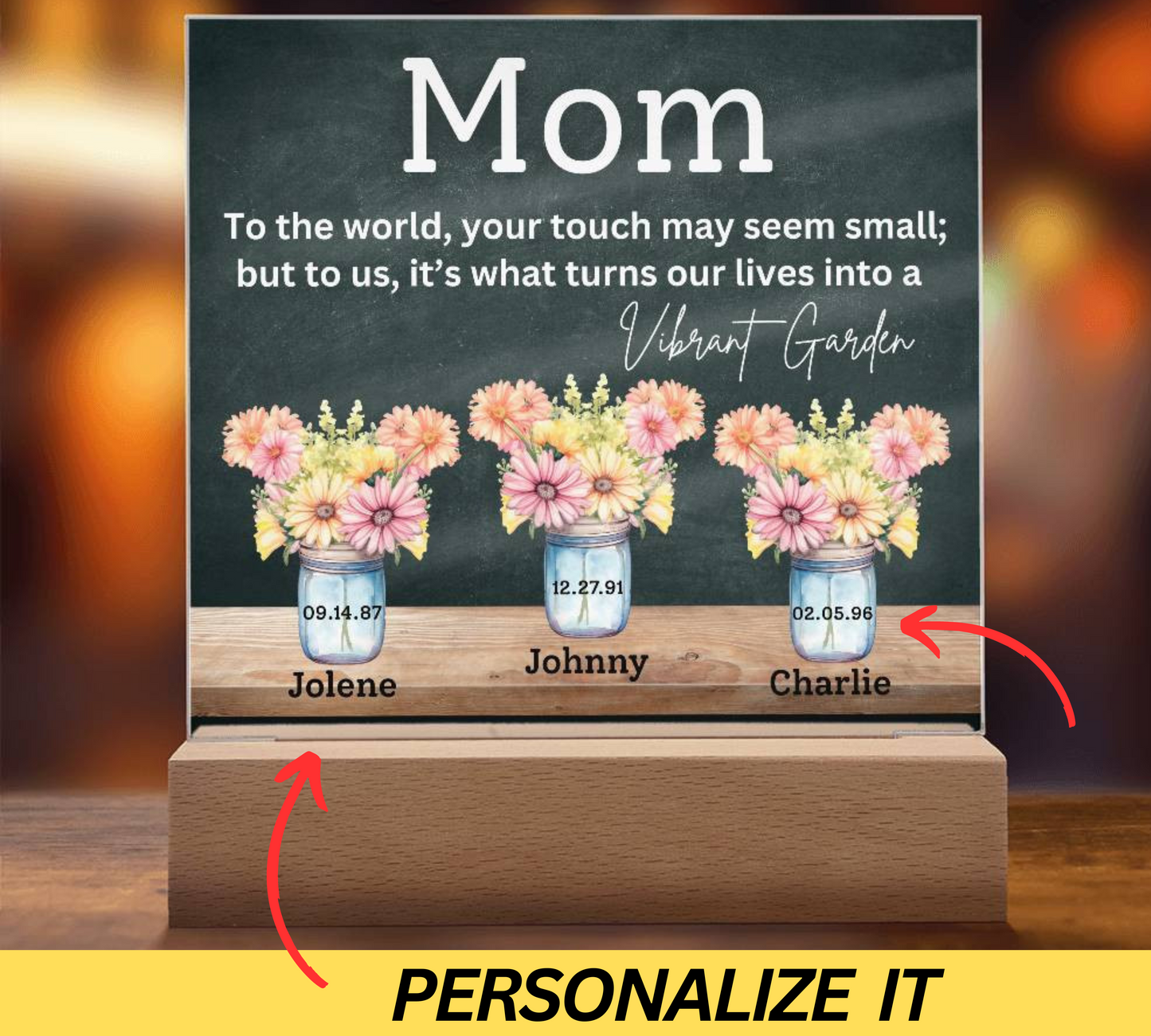 Tailor-Made Vintage Jar and Flowers Plaque for Mom