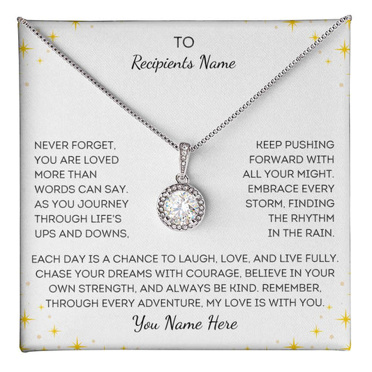 Personalize Recipient, Chase You're Dreams - Eternal Harmony Necklace