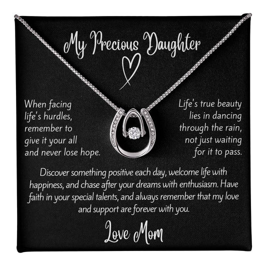 My Precious Daughter, Life's True Beauty - Heartfelt Luck Necklace