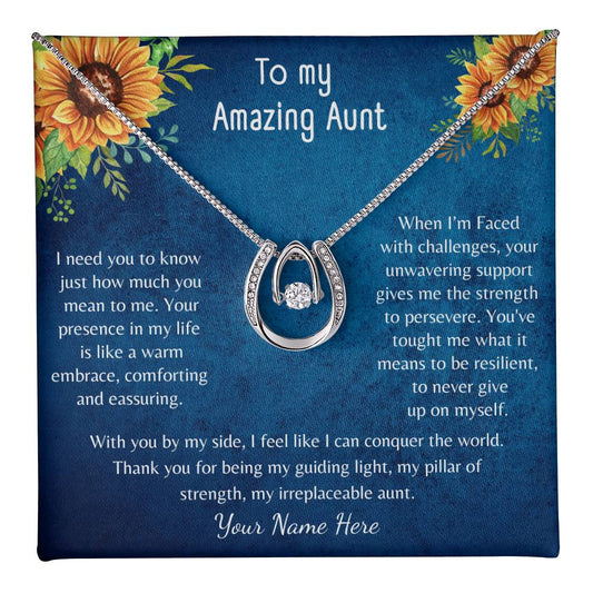 To My Amazing Aunt, I need you to know - Heartfelt Luck Necklace