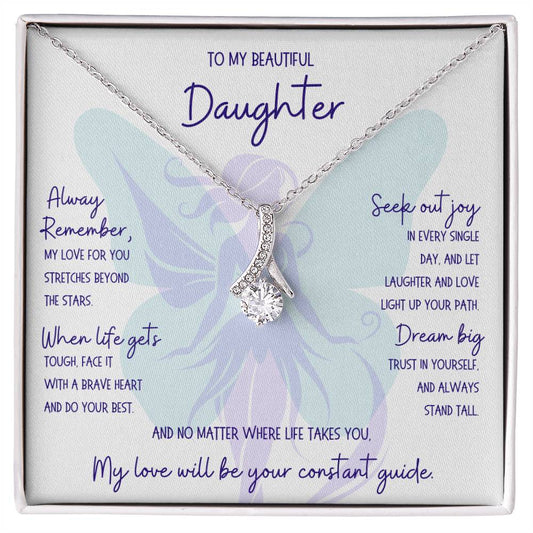 To My Beautiful Daughter, Always Remember Butterfly Fairy - Alluring Grace Necklace