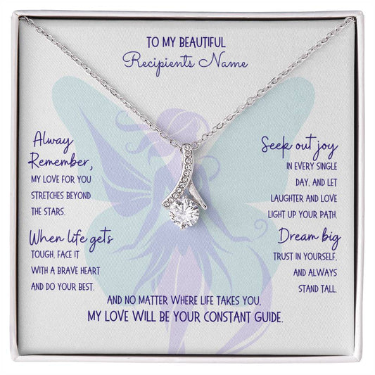 Personalize Recipient, Always Remember Butterfly Fairy - Alluring Grace Necklace