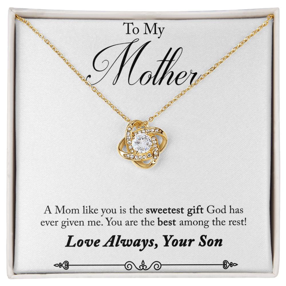 To My Mother, Sweetest Gift - Infinite Love Necklace