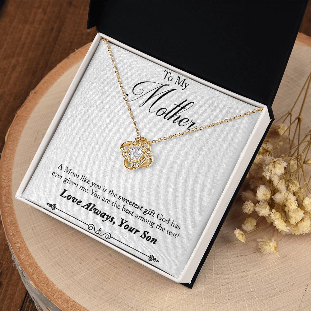 To My Mother, Sweetest Gift - Infinite Love Necklace