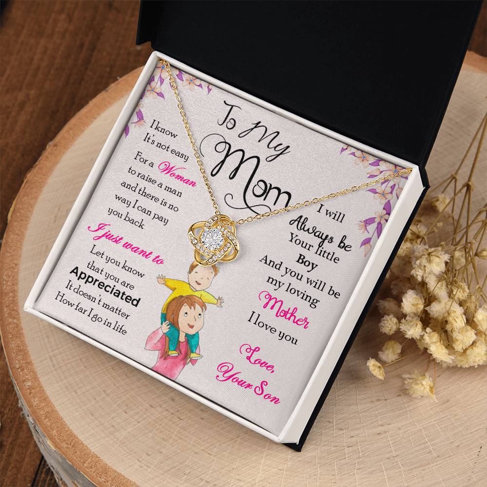 To My Mom, Will Always Be Your Little Boy - Infinite Love Necklace