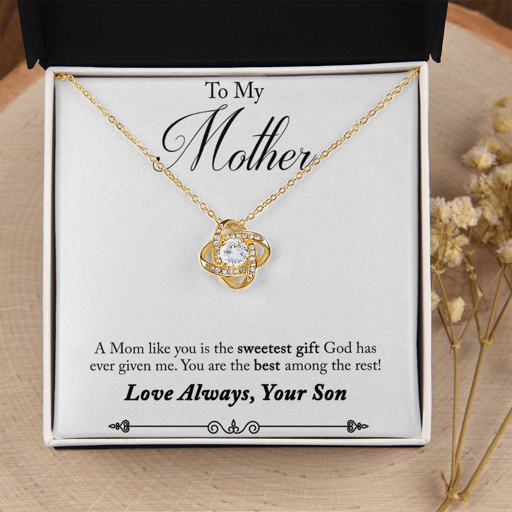 To My Mother, Sweetest Gift - Infinite Love Necklace