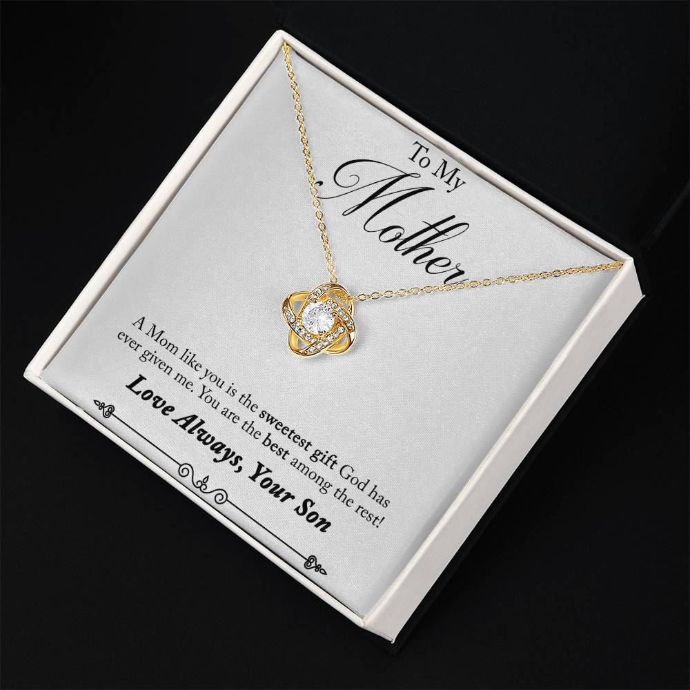 To My Mother, Sweetest Gift - Infinite Love Necklace