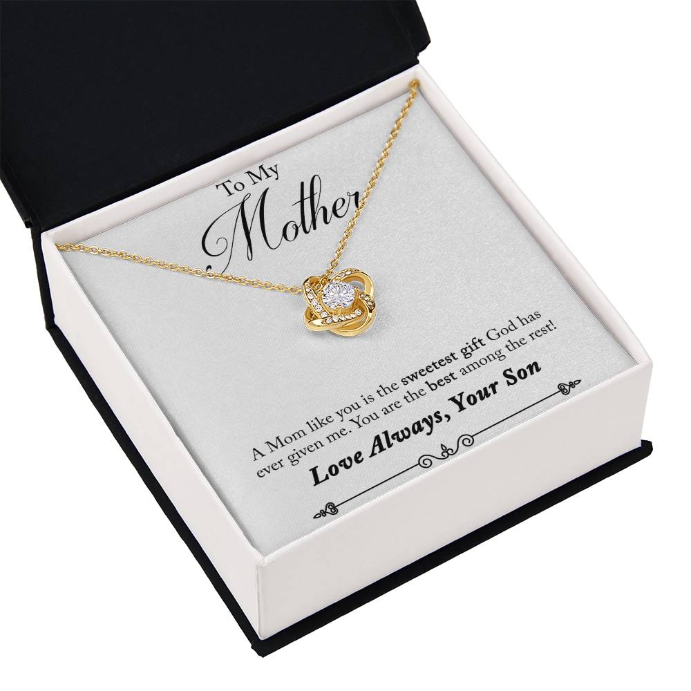 To My Mother, Sweetest Gift - Infinite Love Necklace