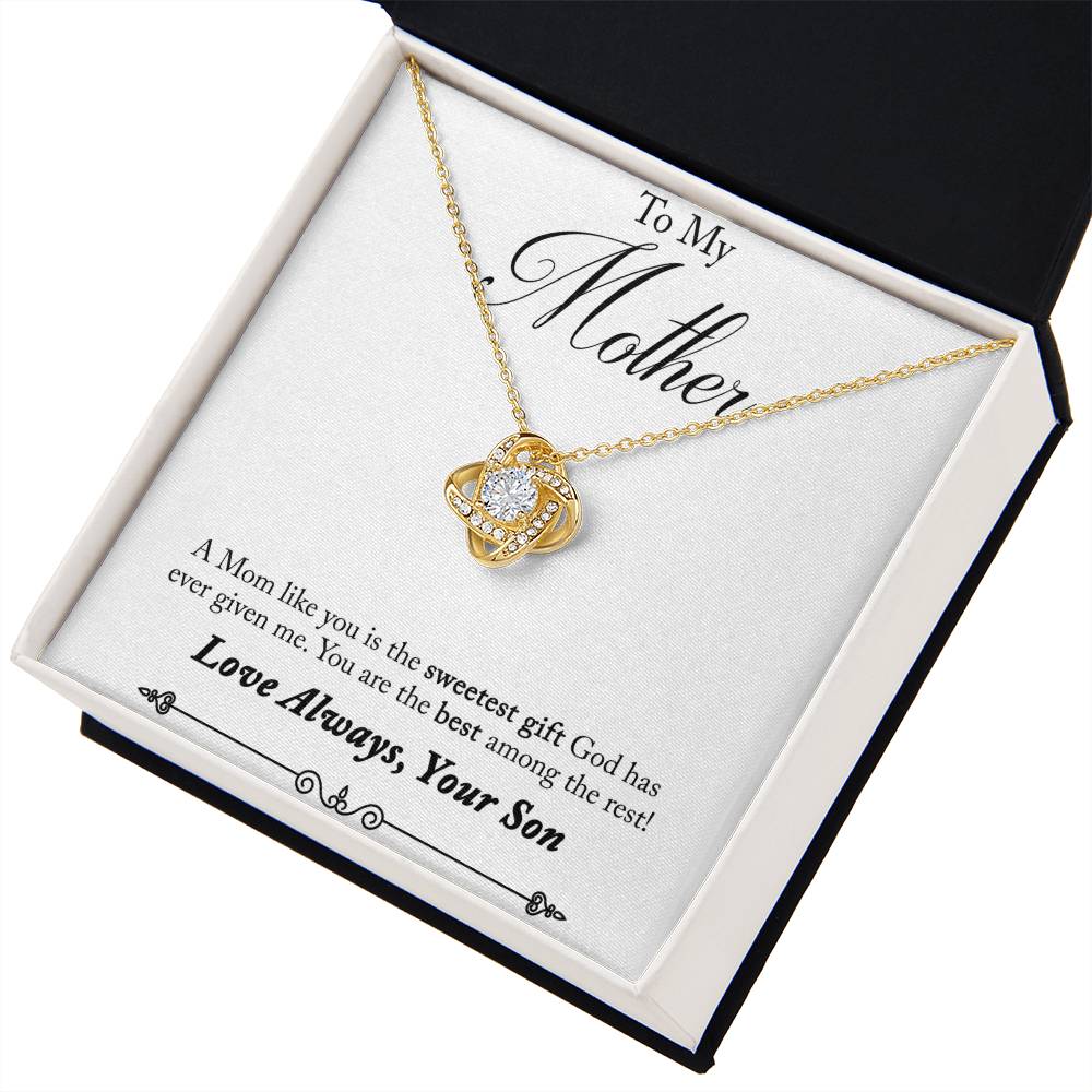 To My Mother, Sweetest Gift - Infinite Love Necklace