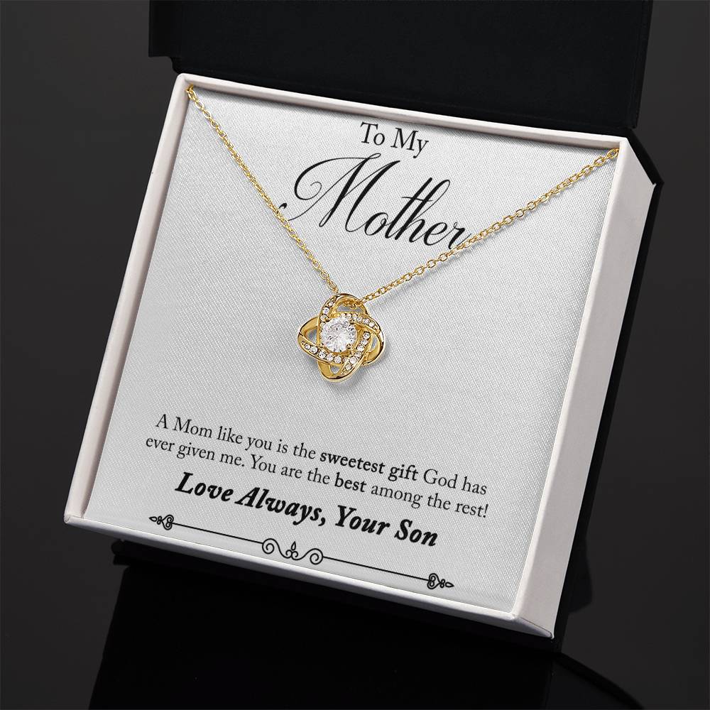 To My Mother, Sweetest Gift - Infinite Love Necklace