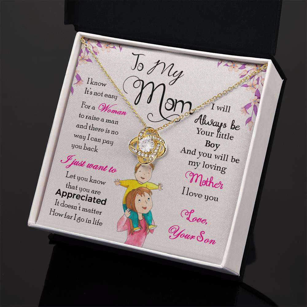 To My Mom, Will Always Be Your Little Boy - Infinite Love Necklace