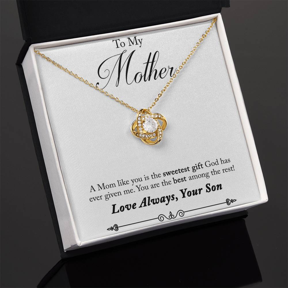 To My Mother, Sweetest Gift - Infinite Love Necklace