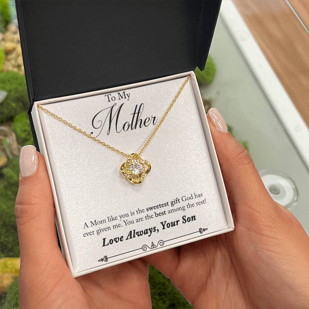 To My Mother, Sweetest Gift - Infinite Love Necklace