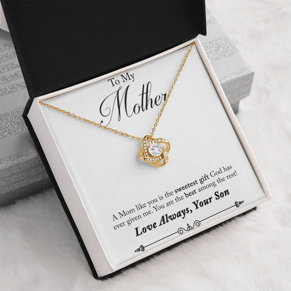 To My Mother, Sweetest Gift - Infinite Love Necklace