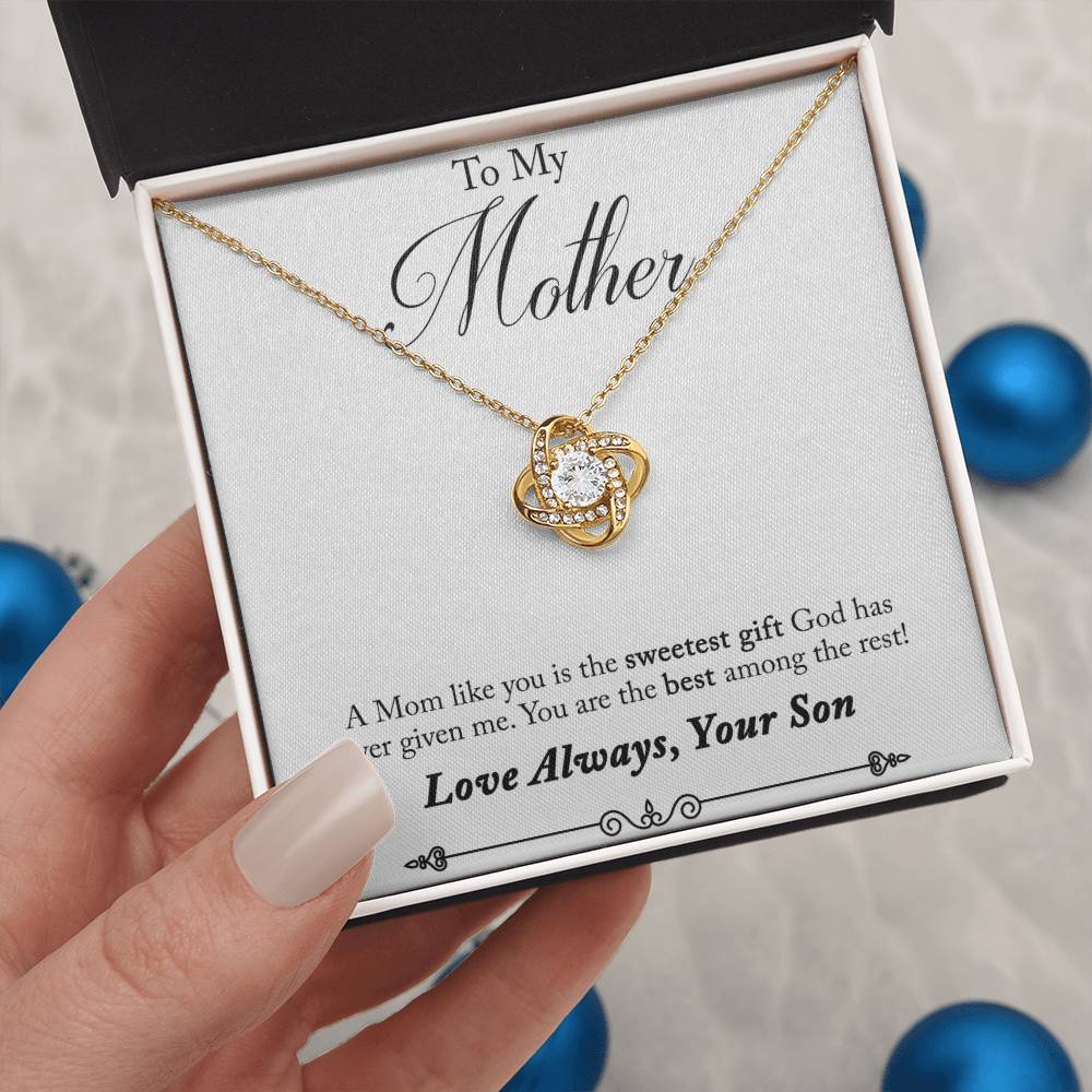 To My Mother, Sweetest Gift - Infinite Love Necklace