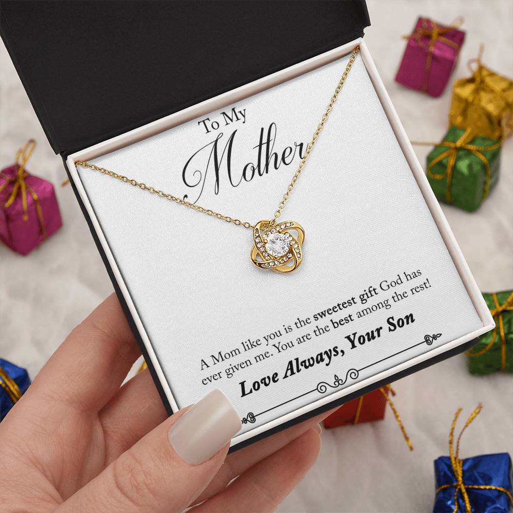 To My Mother, Sweetest Gift - Infinite Love Necklace