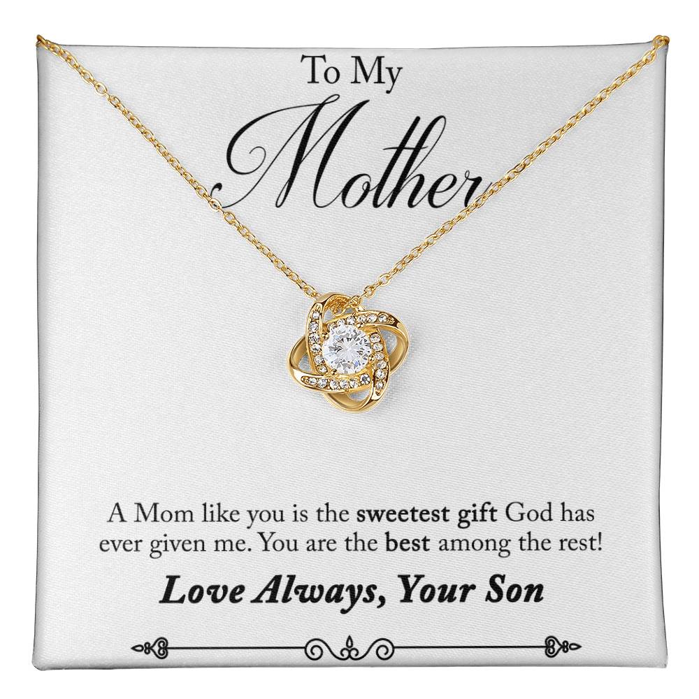 To My Mother, Sweetest Gift - Infinite Love Necklace