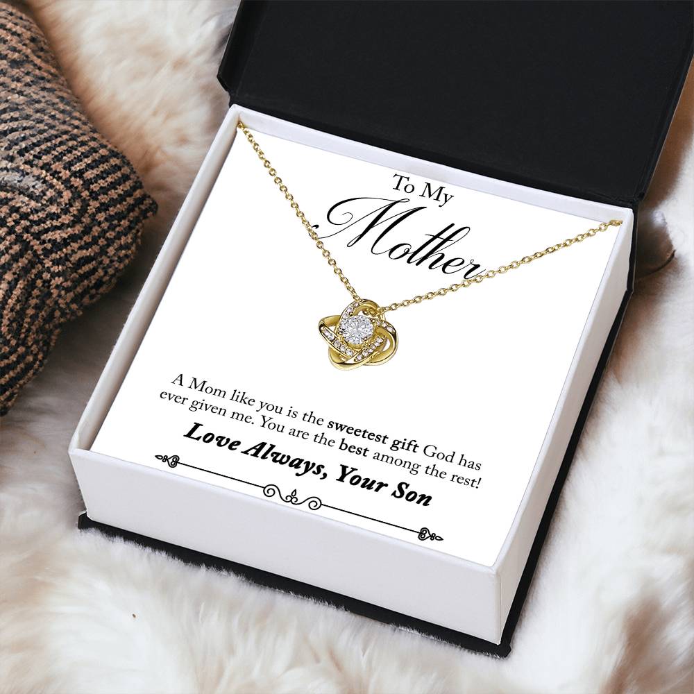 To My Mother, Sweetest Gift - Infinite Love Necklace