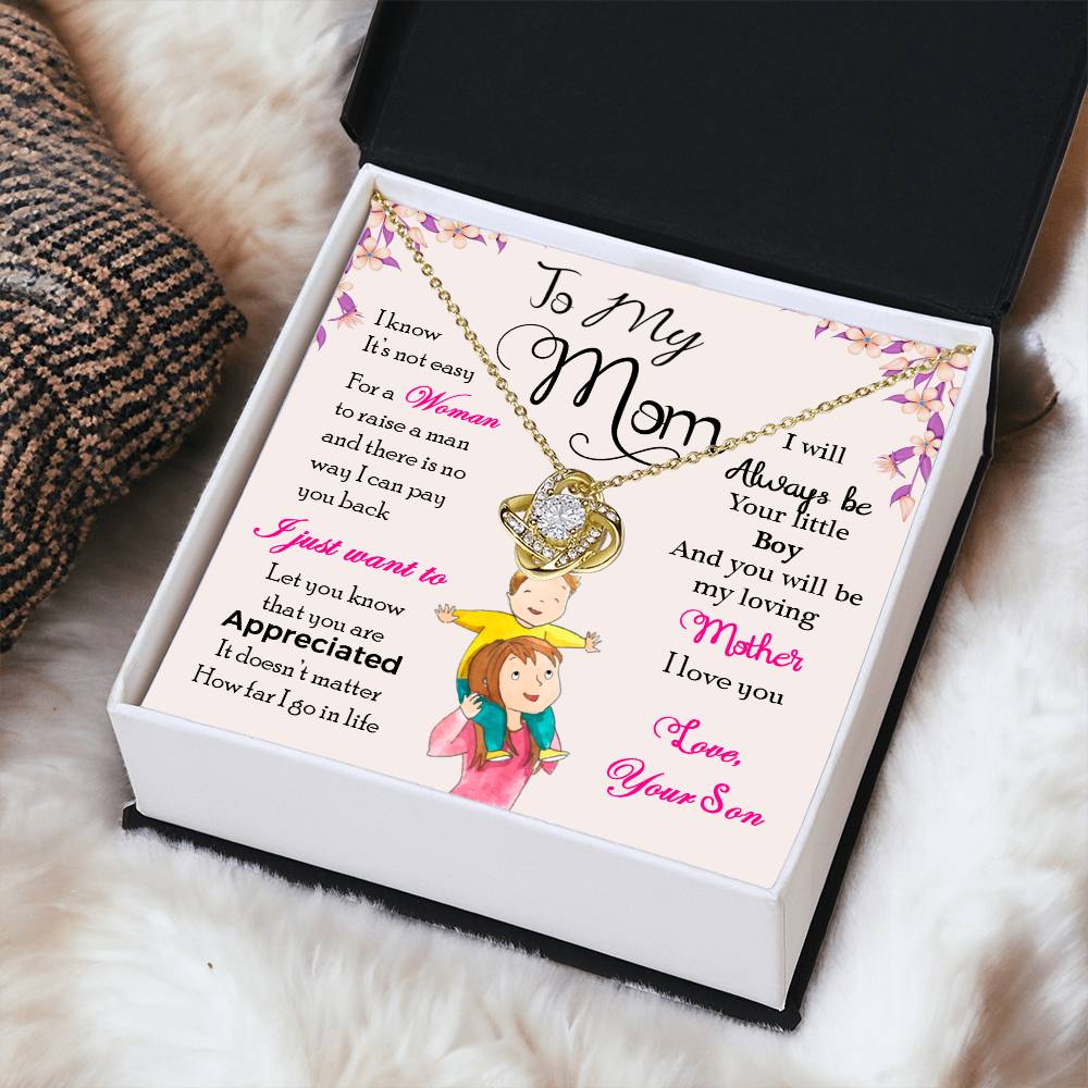 To My Mom, Will Always Be Your Little Boy - Infinite Love Necklace