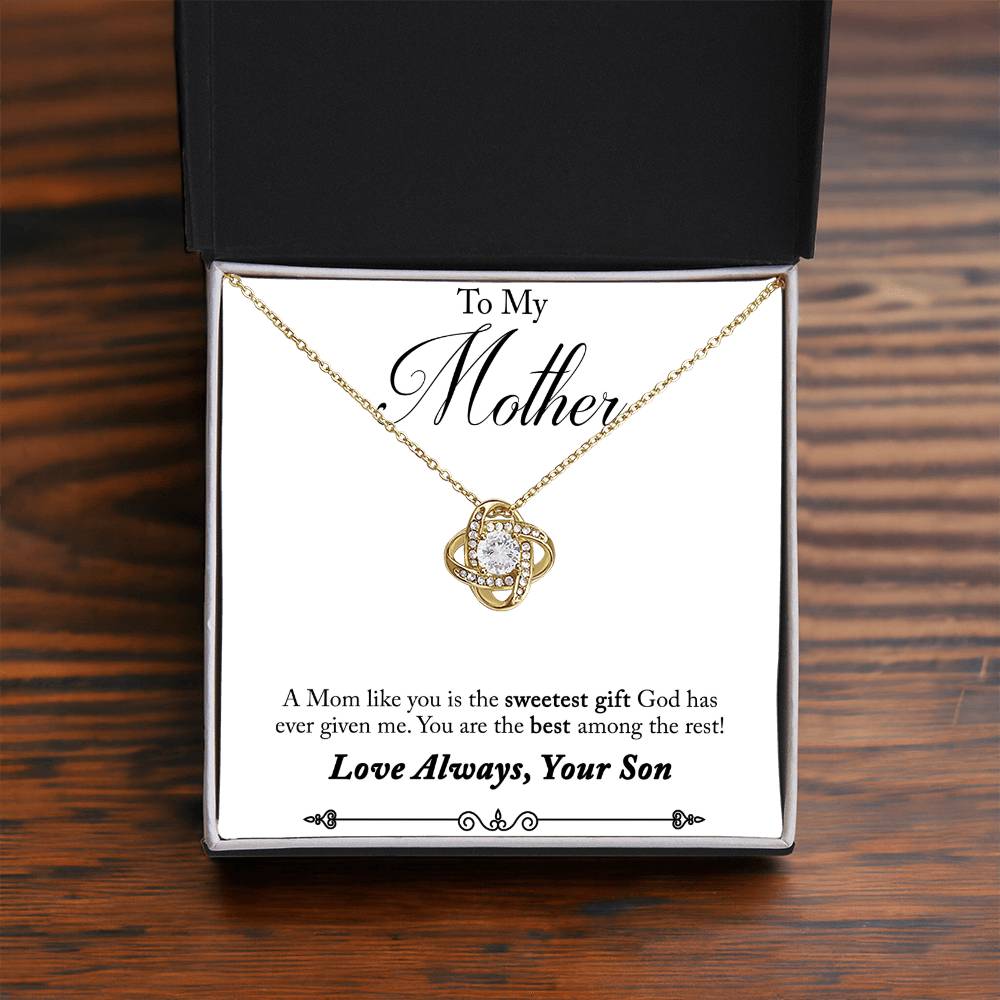 To My Mother, Sweetest Gift - Infinite Love Necklace