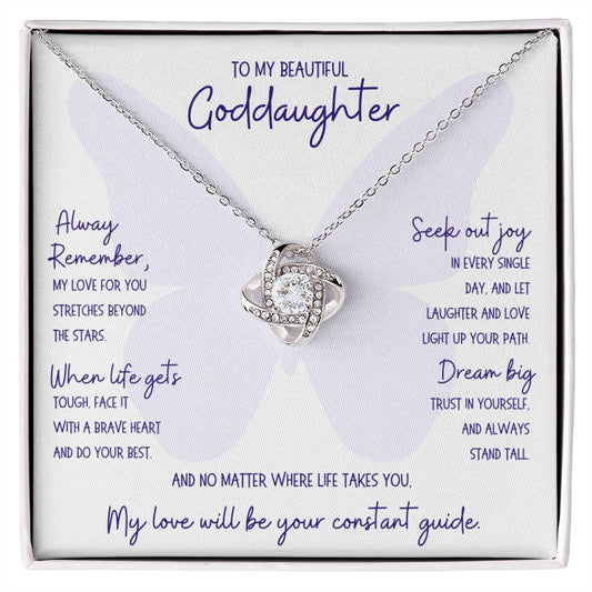 To My Beautiful Goddaughter, Always Remember Butterfly - Infinite Love Necklace