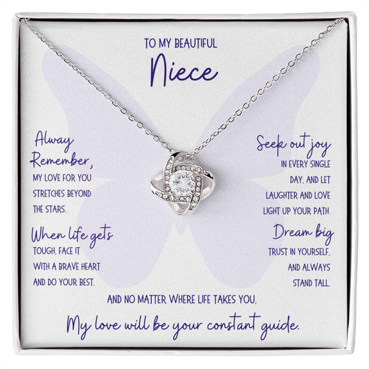 To My Beautiful Neice, Always Remember Butterfly - Infinite Love Necklace