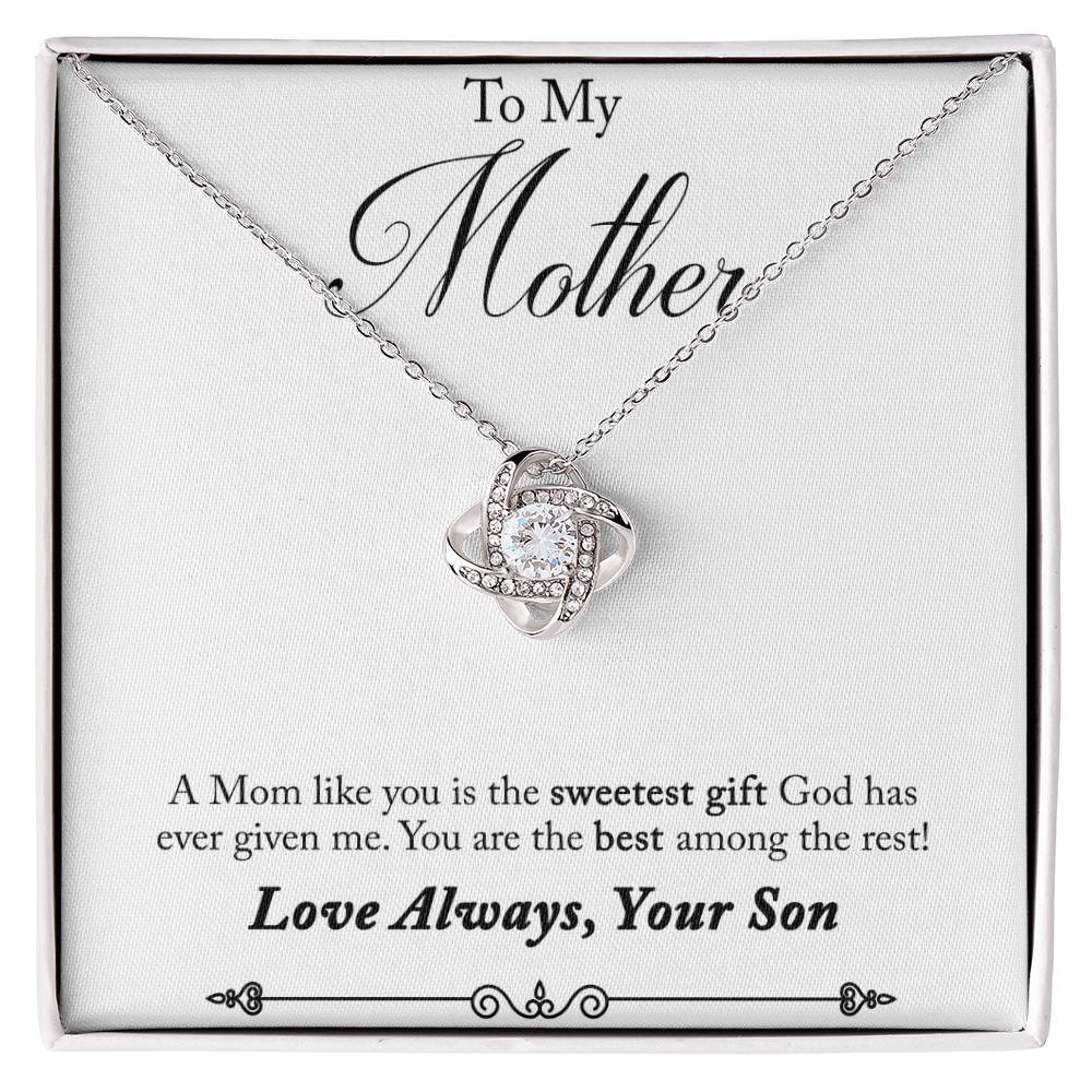 To My Mother, Sweetest Gift - Infinite Love Necklace