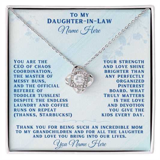 To My Daughter in Law, CEO of Chaos, Infinite Love Necklace