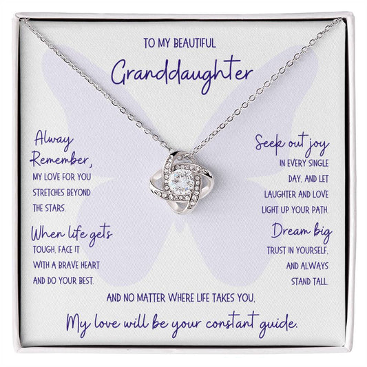 To My Beautiful Granddaughter, Always Remember Butterfly - Infinite Love Necklace