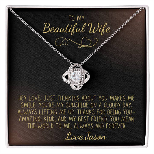 To My Beautiful Wife, Hey Love - Infinite Love Necklace