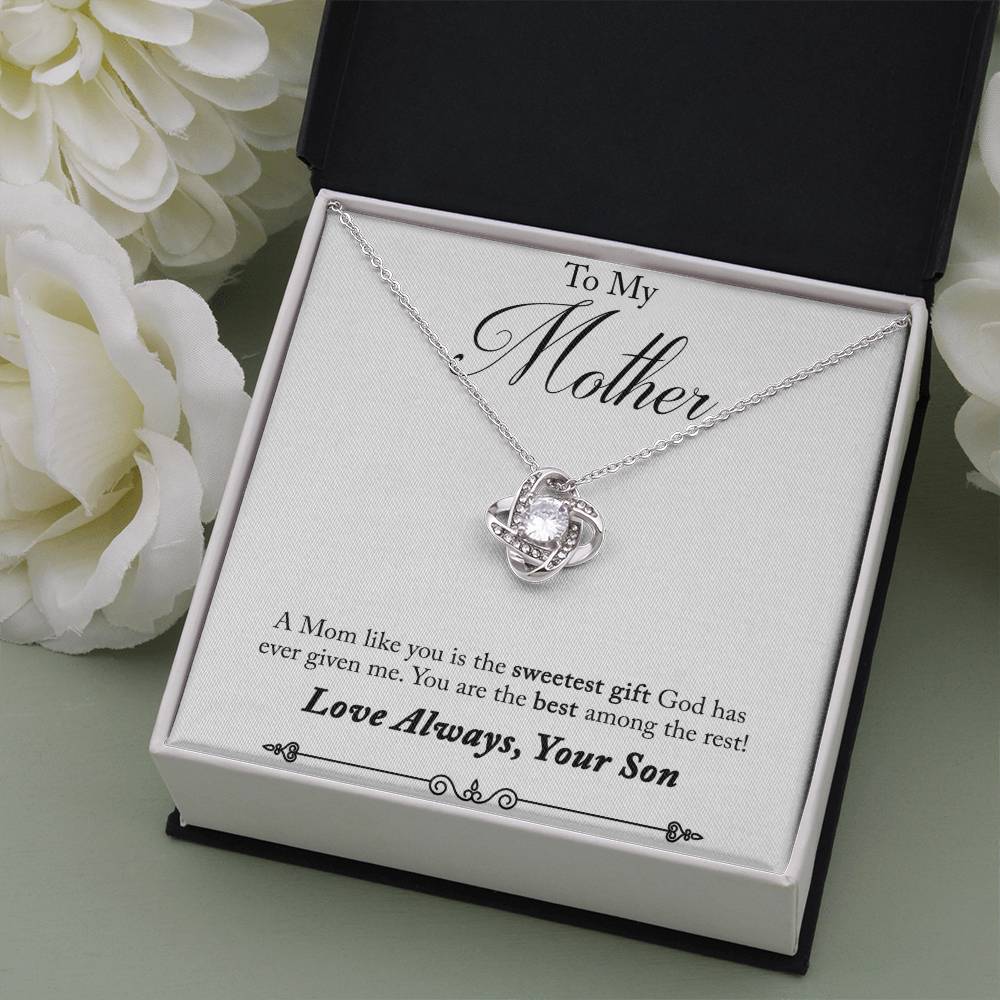 To My Mother, Sweetest Gift - Infinite Love Necklace