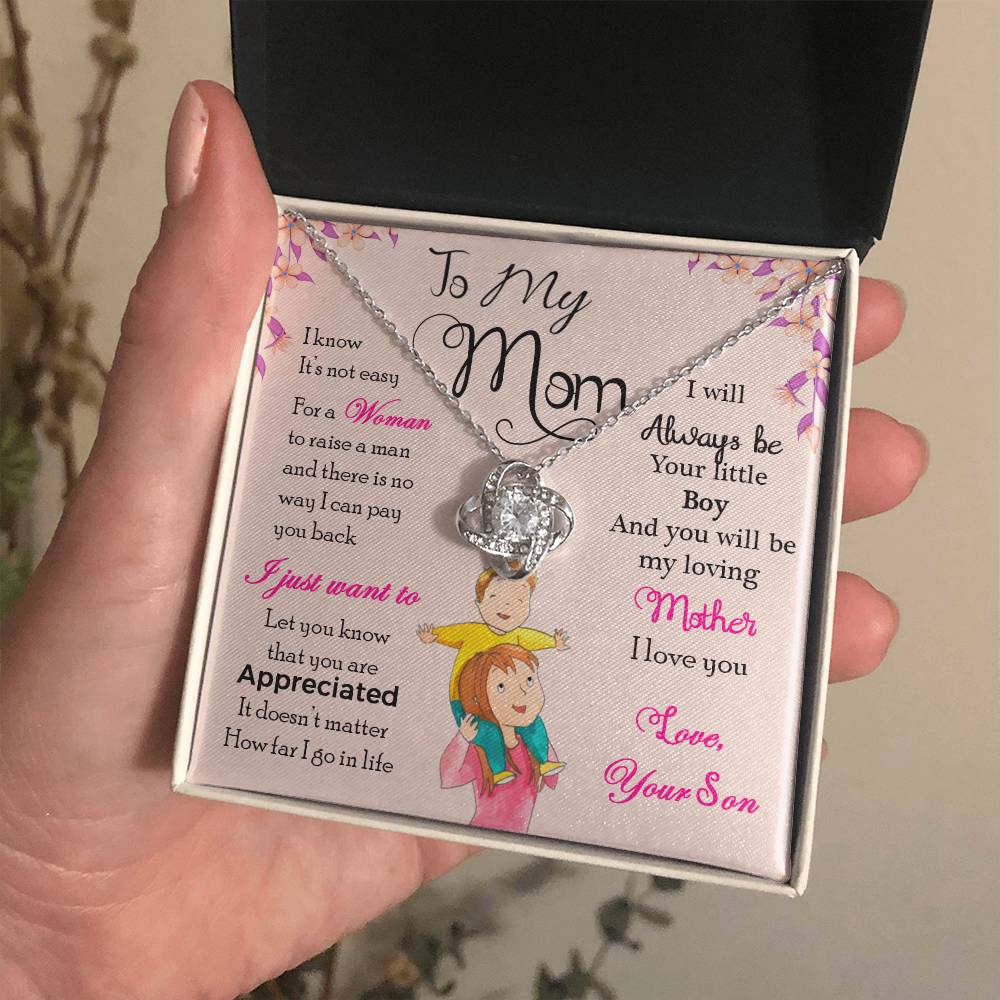 To My Mom, Will Always Be Your Little Boy - Infinite Love Necklace