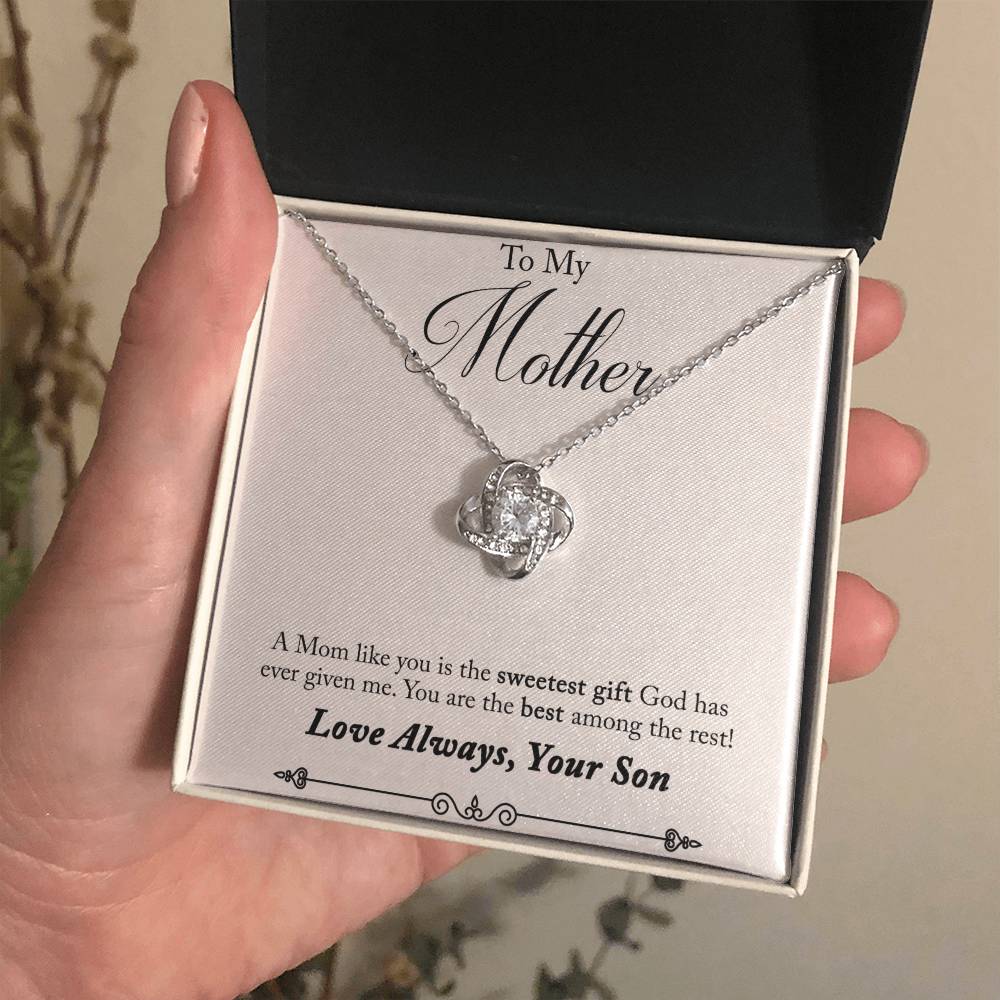 To My Mother, Sweetest Gift - Infinite Love Necklace