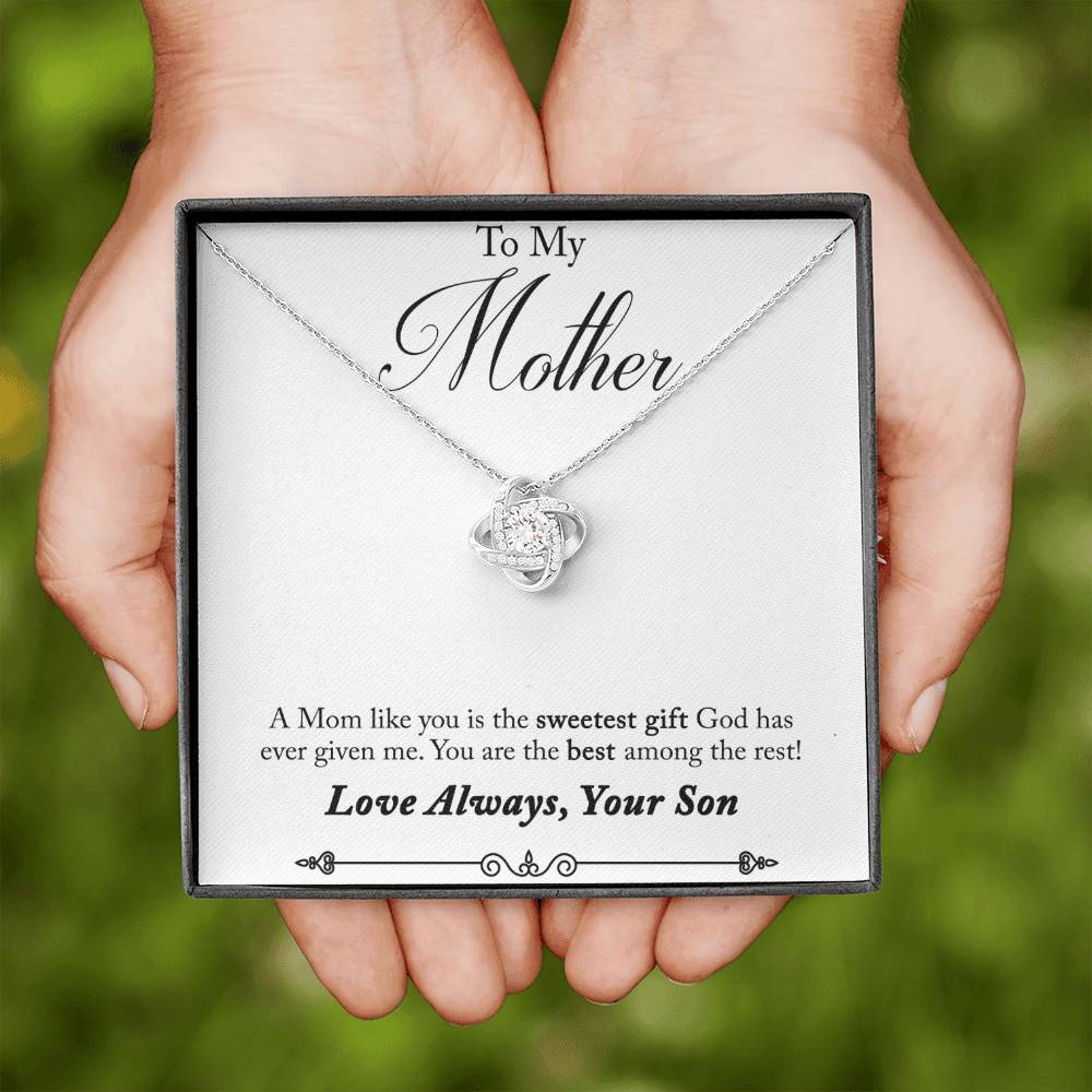 To My Mother, Sweetest Gift - Infinite Love Necklace