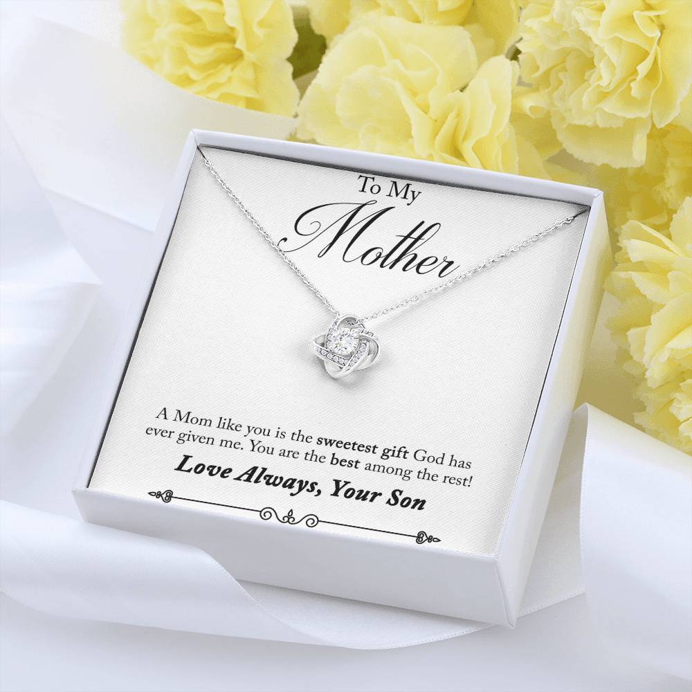 To My Mother, Sweetest Gift - Infinite Love Necklace