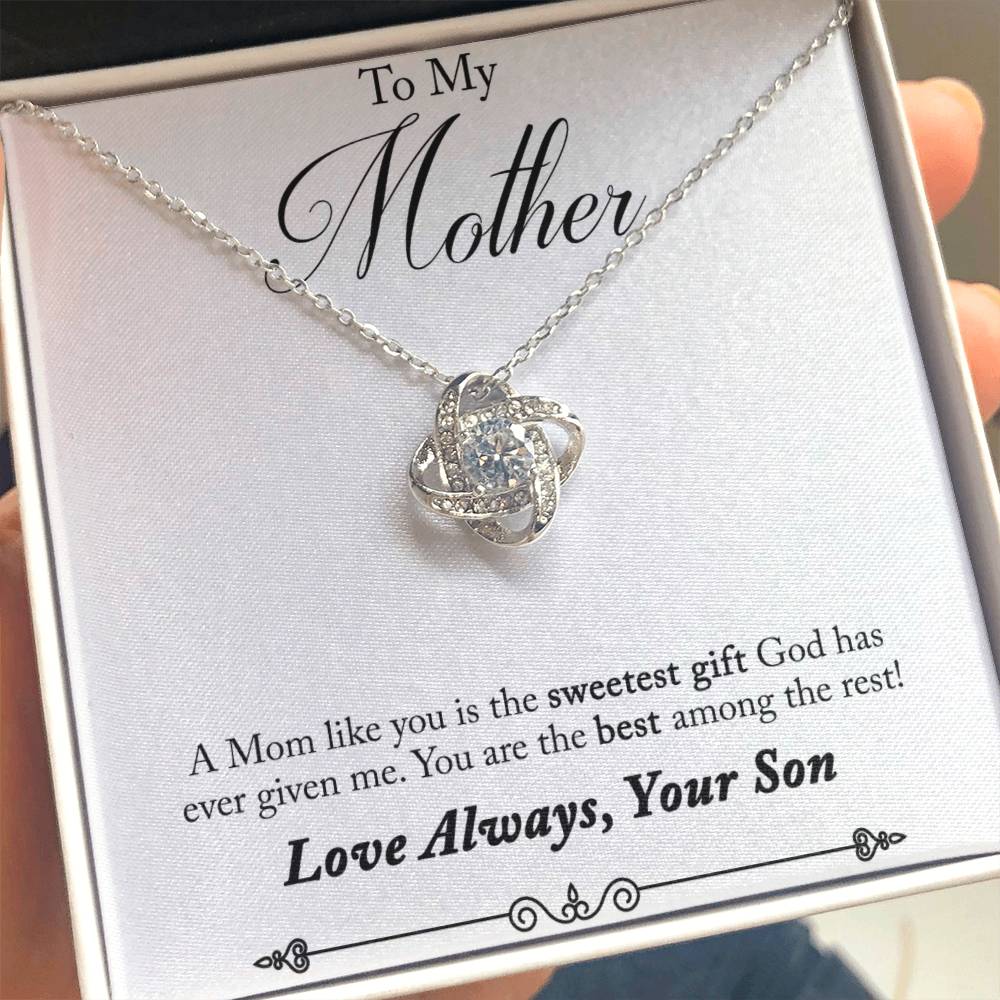 To My Mother, Sweetest Gift - Infinite Love Necklace