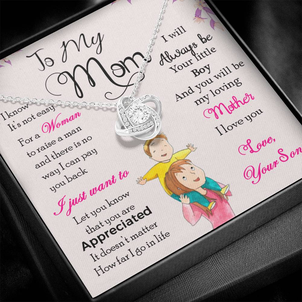 To My Mom, Will Always Be Your Little Boy - Infinite Love Necklace