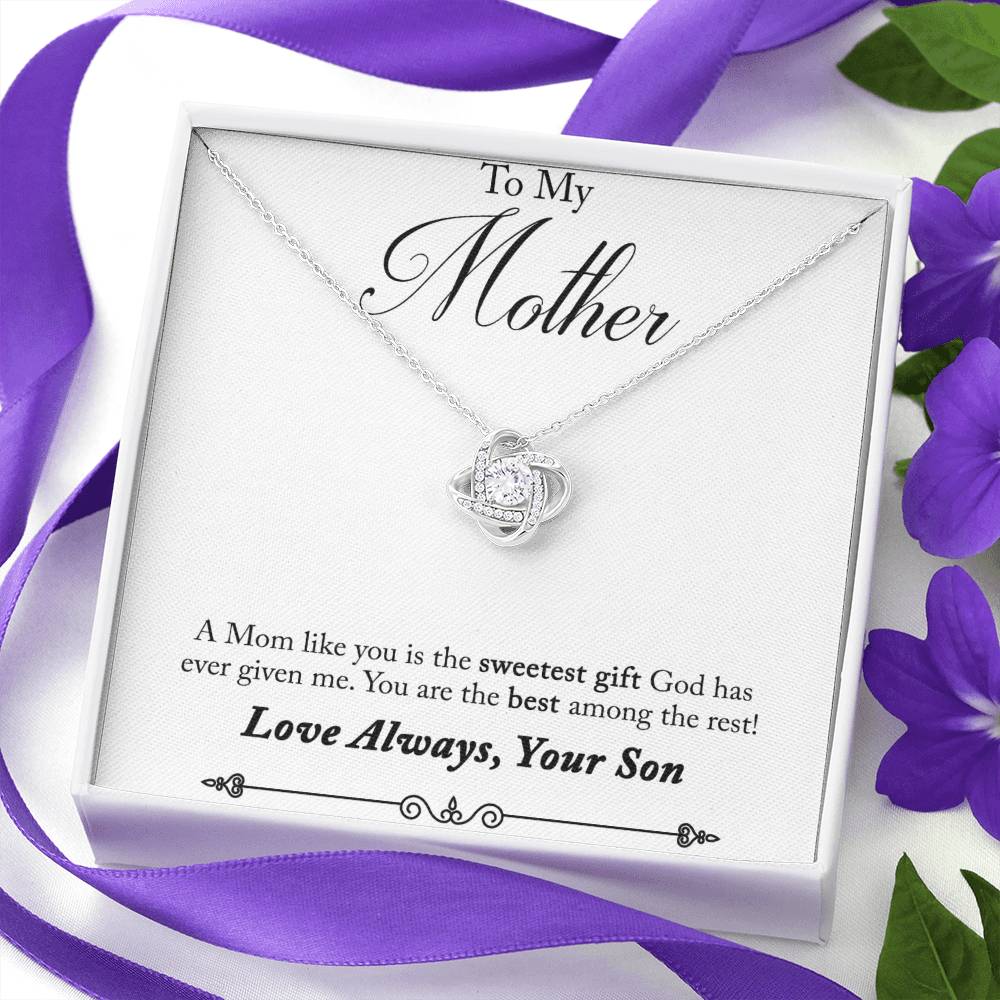 To My Mother, Sweetest Gift - Infinite Love Necklace