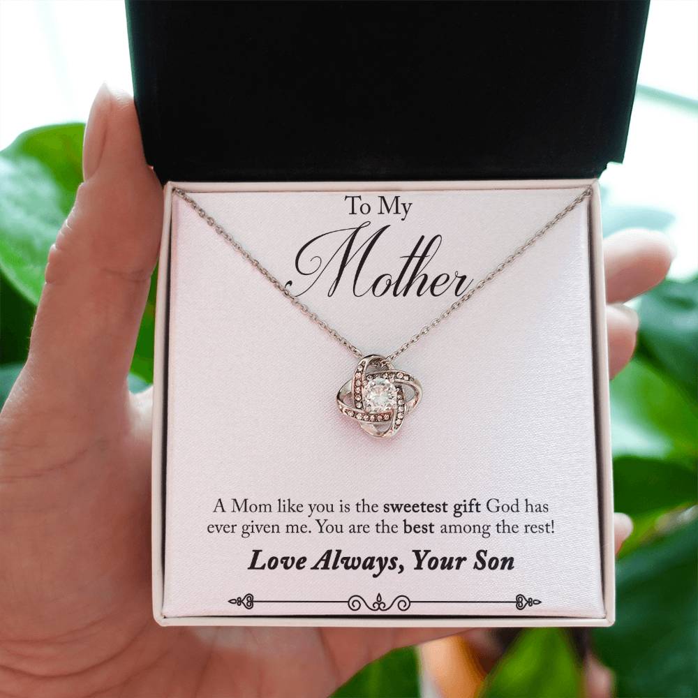 To My Mother, Sweetest Gift - Infinite Love Necklace