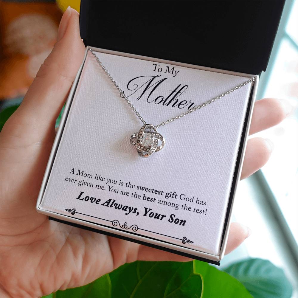 To My Mother, Sweetest Gift - Infinite Love Necklace