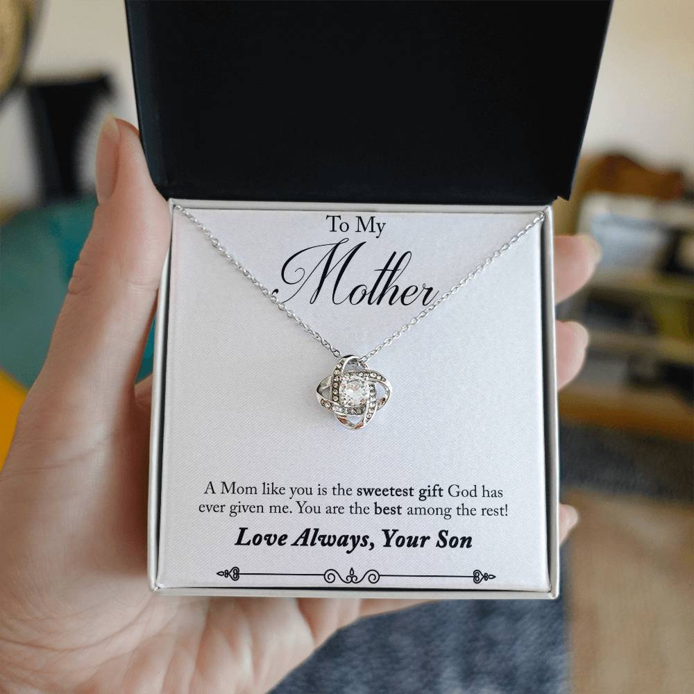 To My Mother, Sweetest Gift - Infinite Love Necklace