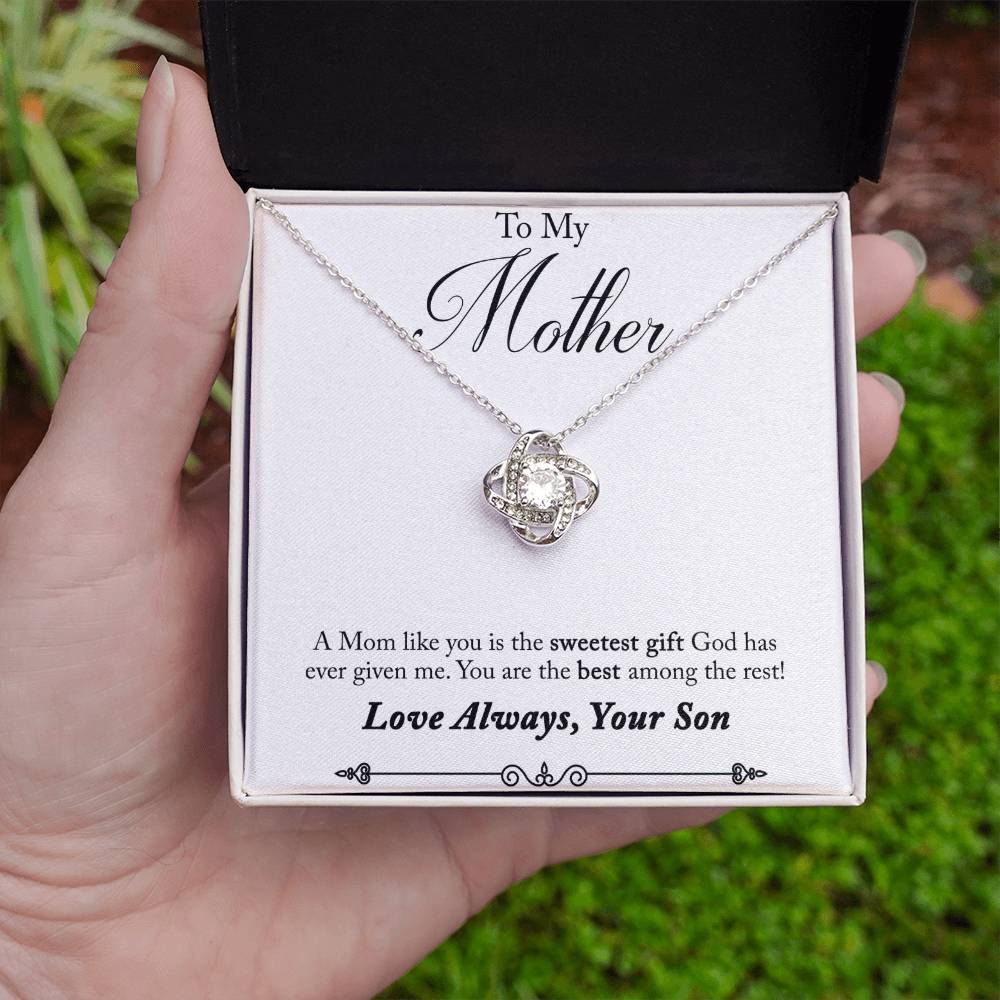 To My Mother, Sweetest Gift - Infinite Love Necklace