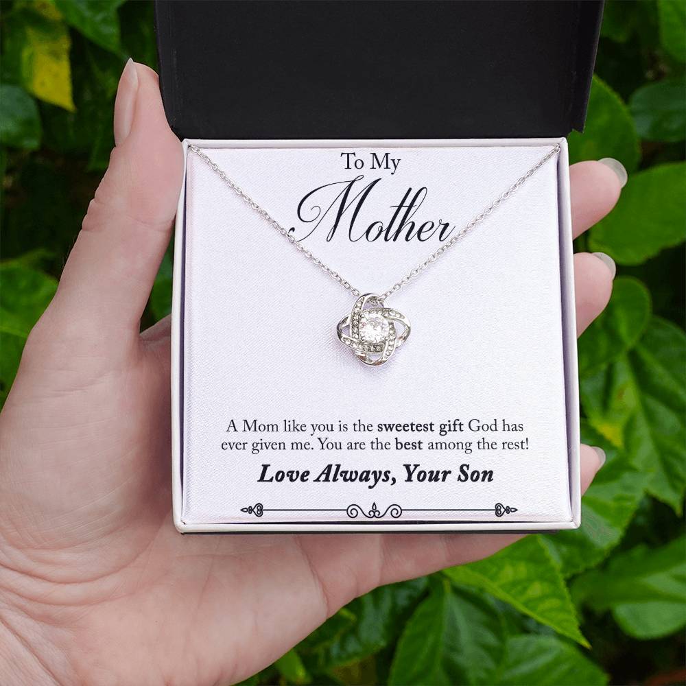 To My Mother, Sweetest Gift - Infinite Love Necklace